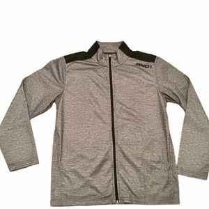 And1 M Mens Track Suit Jacket Front Zip L/S Pockets Gray Black